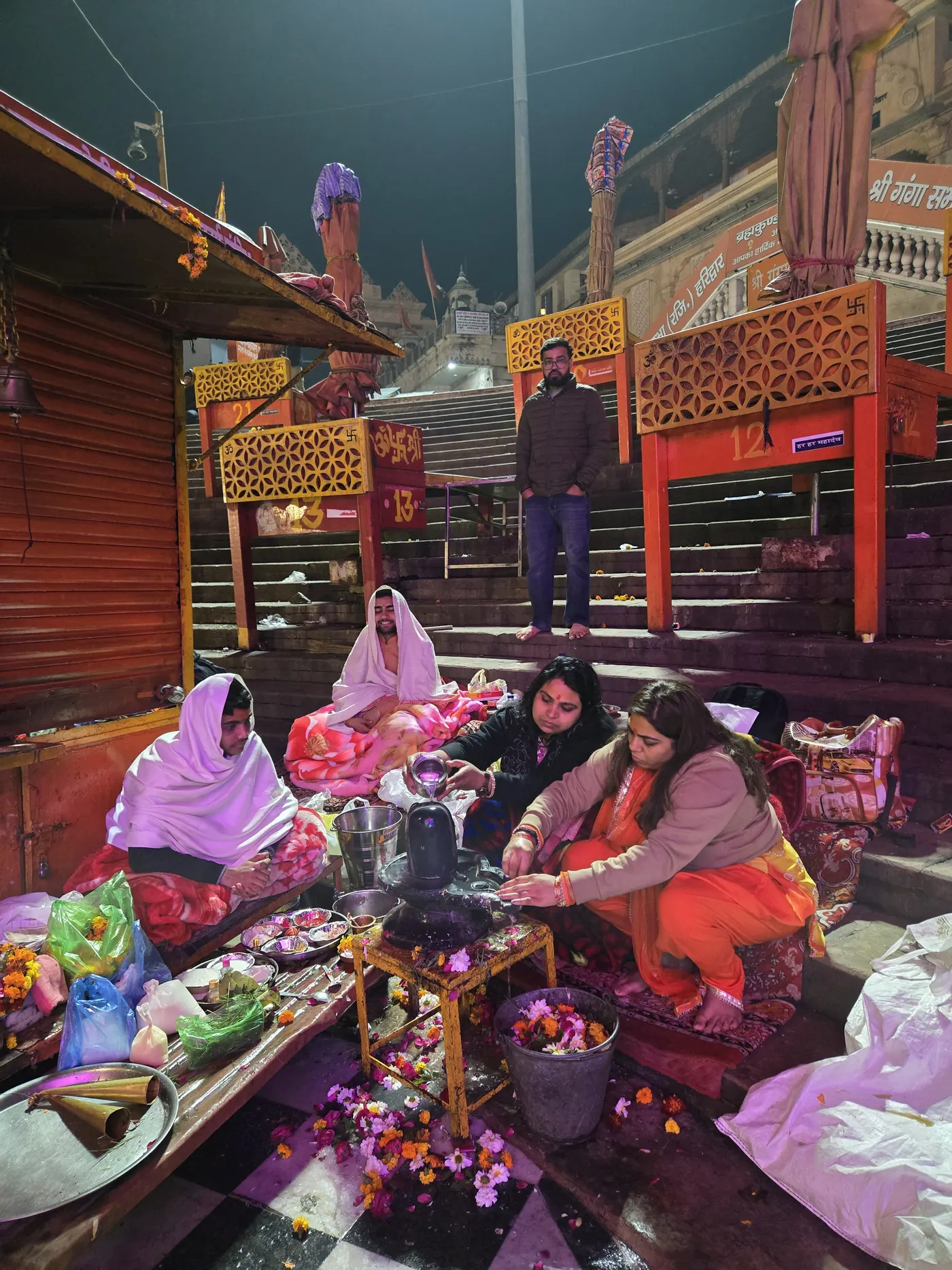 Family pooja ritual with Purohit